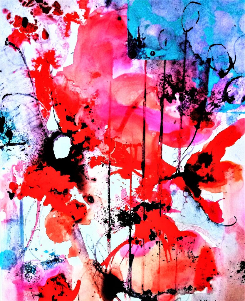 abstract poppies